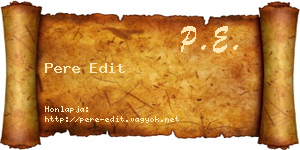 Pere Edit névjegykártya